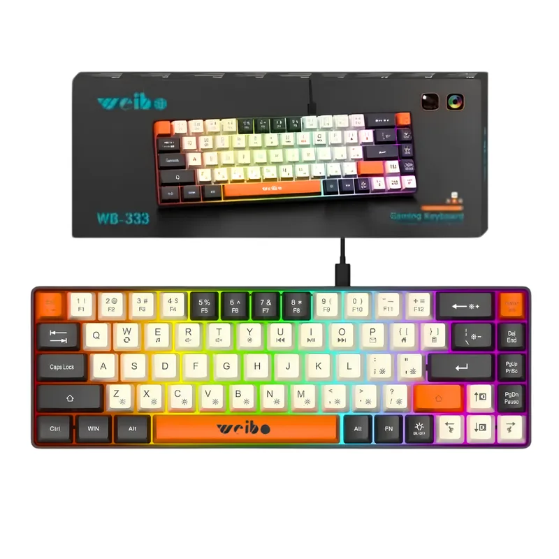 Teclado 60% Gaming con Luces RGB WEIBO WB-333