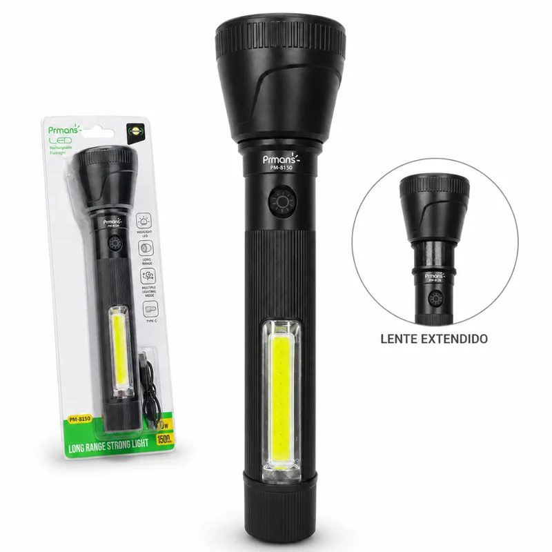 Linterna recargable extensible en BLISTER PM-8150