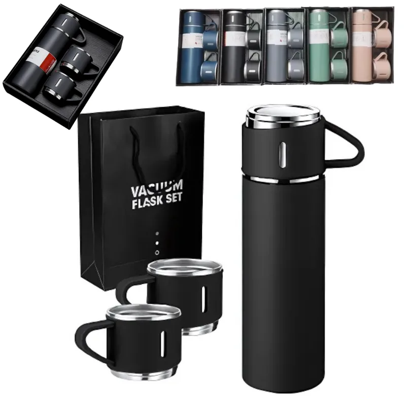 KIT DE TERMO CON TASAS VACUUM FLASK SET