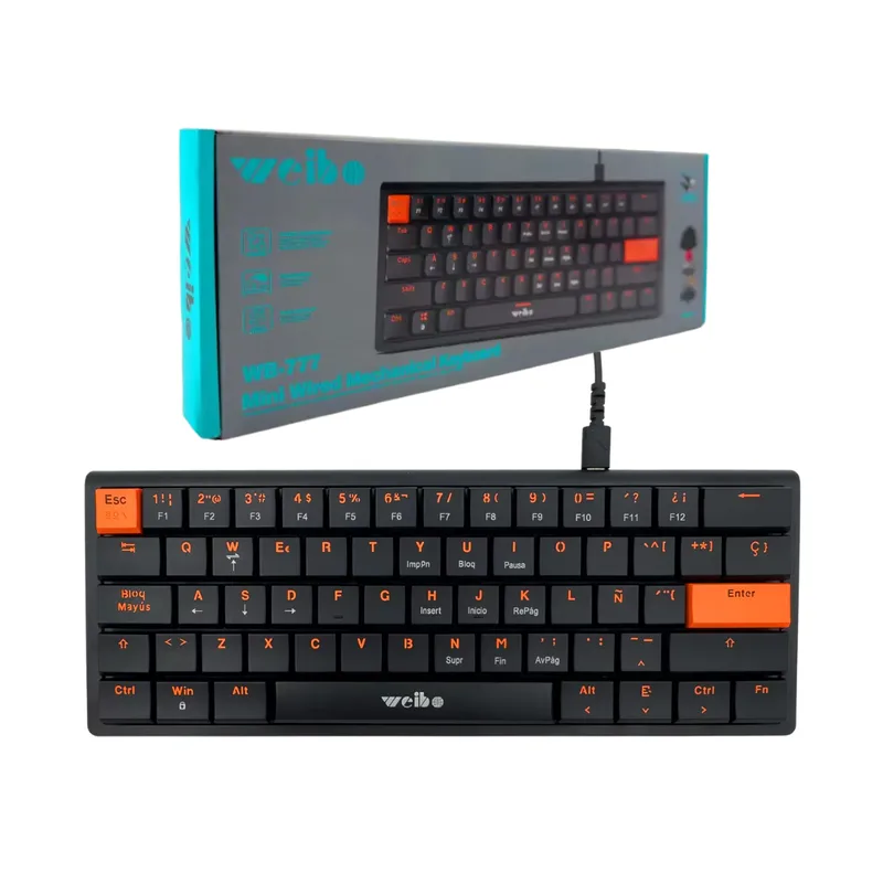 Teclado Mecanico 60% Gaming WEIBO WB-777