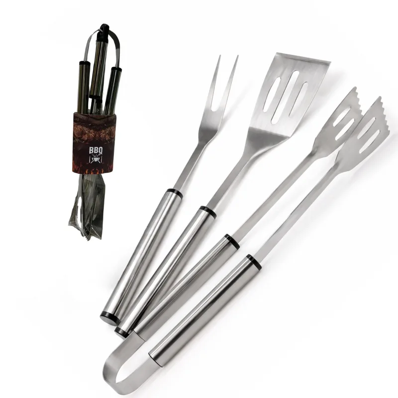 SET DE ASADOR pinza, tenedoy y espatula BBQ HOG0652