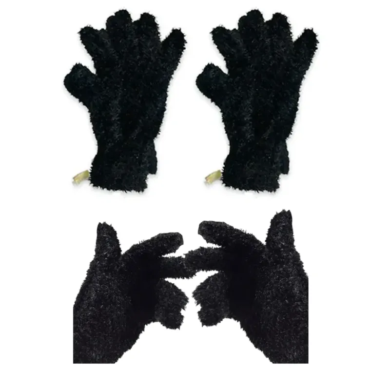 Guantes Peluche Negro SL113