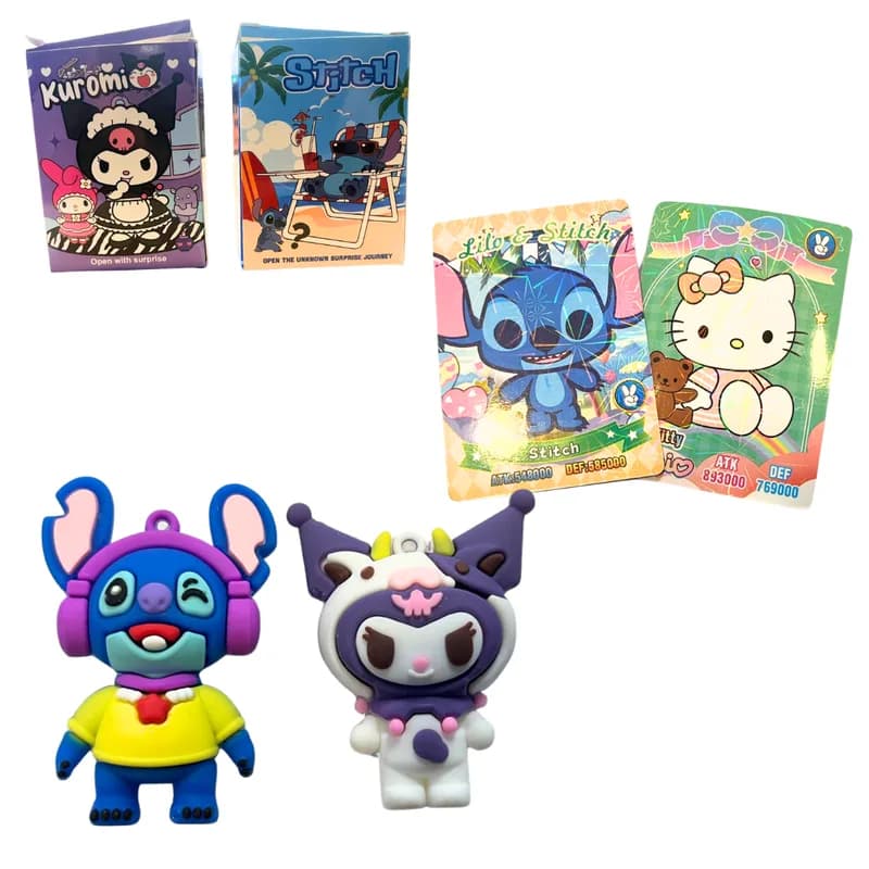 Llaveros Kuromi Stitch con cartas holográficas 888-03/04