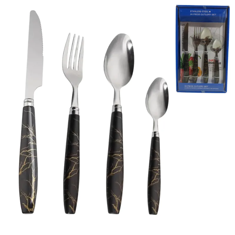 SET DE CUBIERTOS MARMOLADOS X24PCS JK-4154