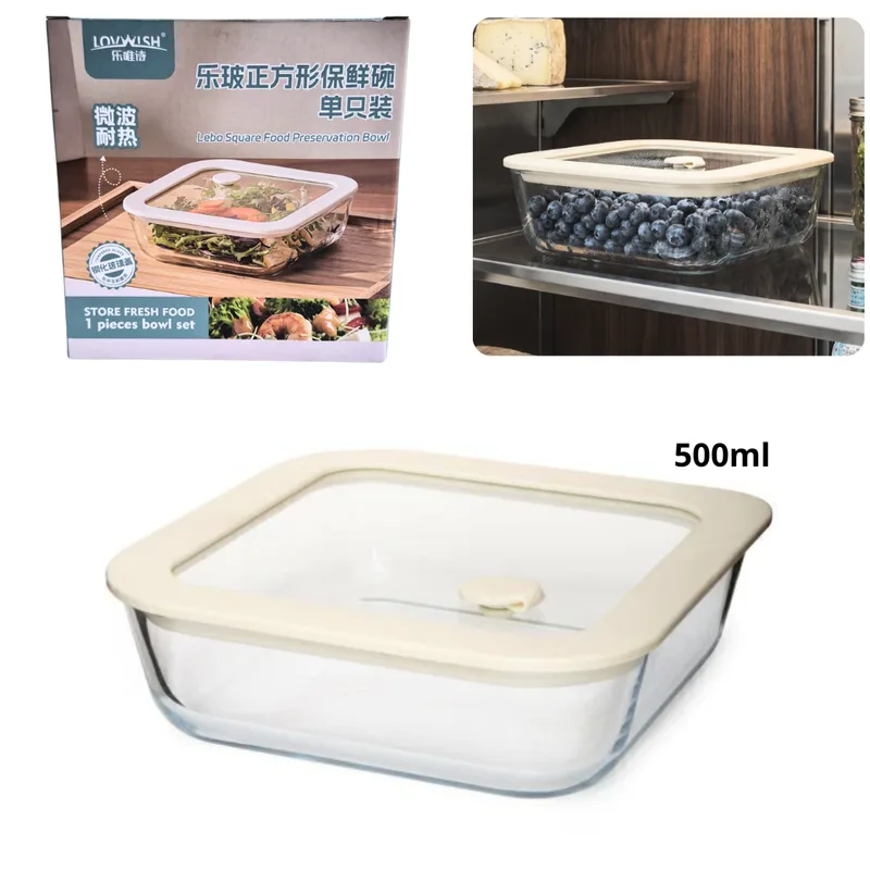Recipiente de Vidrio Tupper 500ml LOVWISH LBFW/L500