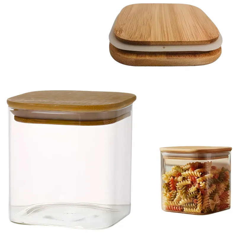 FRASCO DE VIDRIO CON TAPA MADERA 1100ml AD47902