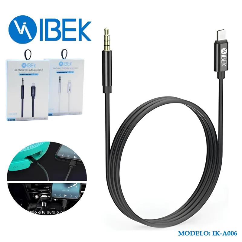 Cable Auxiliar a Lightning iPhone Jack 3.5MM IK-A006