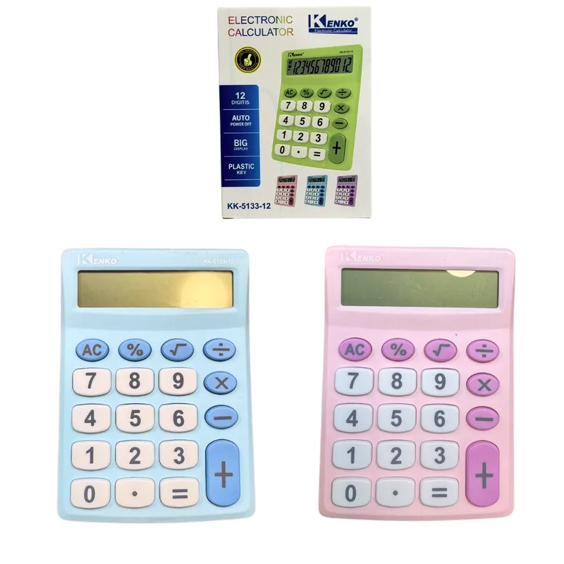 Calculadora Kenko Celeste o Rosa KK-5133-12