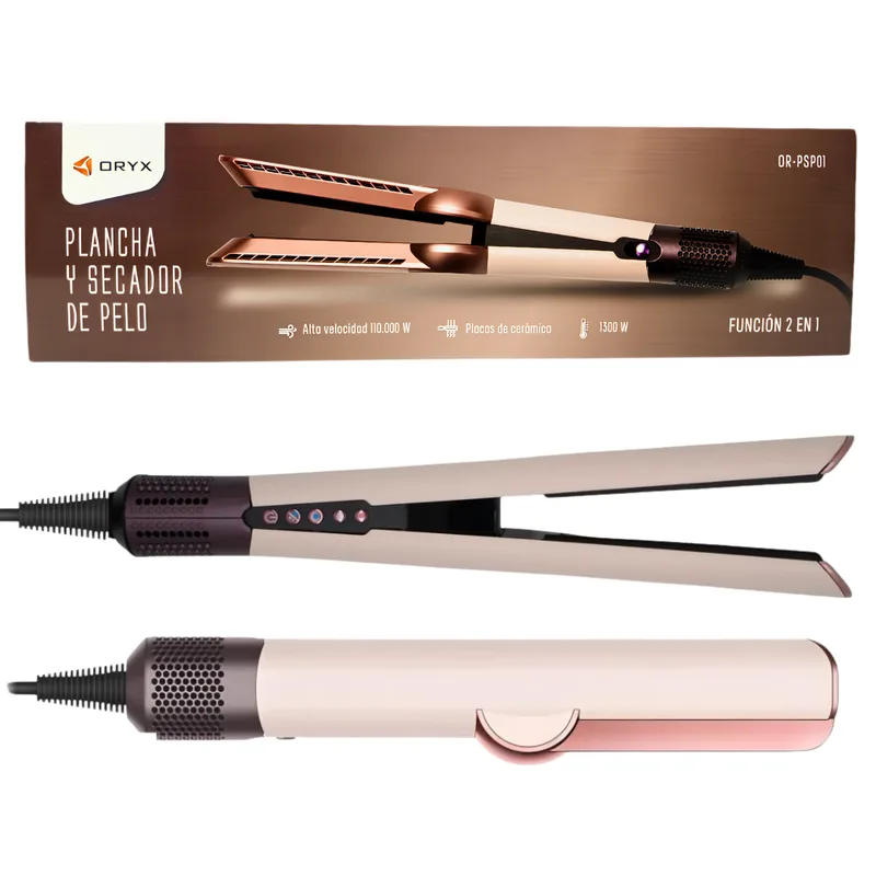 Plancha y Secador de Pelo 2 en 1 ORYX 2EN1 PSP01
