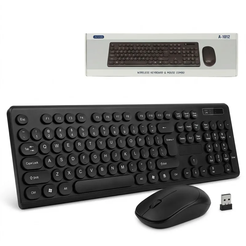 Combo Kit Teclado Y Mouse Inalambrico Wireles 2.4g AOAS A-1012