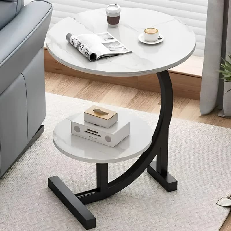 Mesa Ratona Doble Redonda Para Living Oficina Moderna STARDOM 5706 40*60
