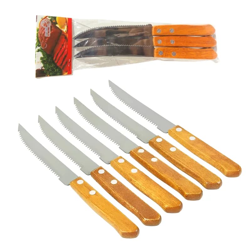 Cuchillos Mango de Madera x6 Piezas – B263991