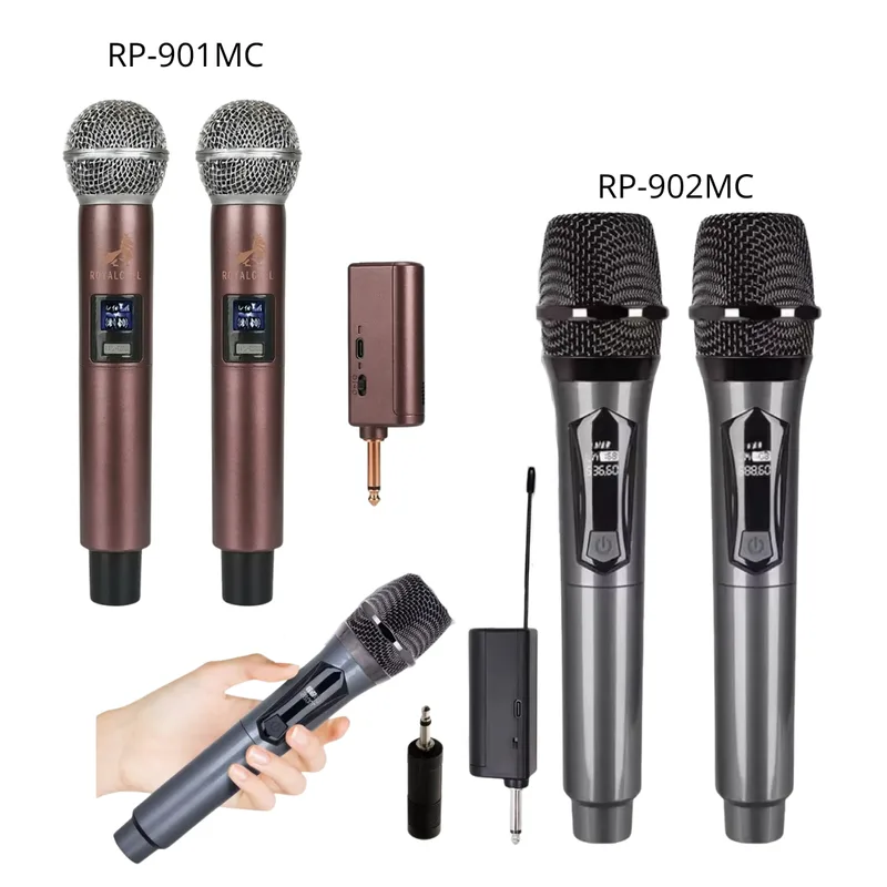 Kit 2 Micrófonos Inalambrico Royalcell Recargable Uhf RP-901/902MC