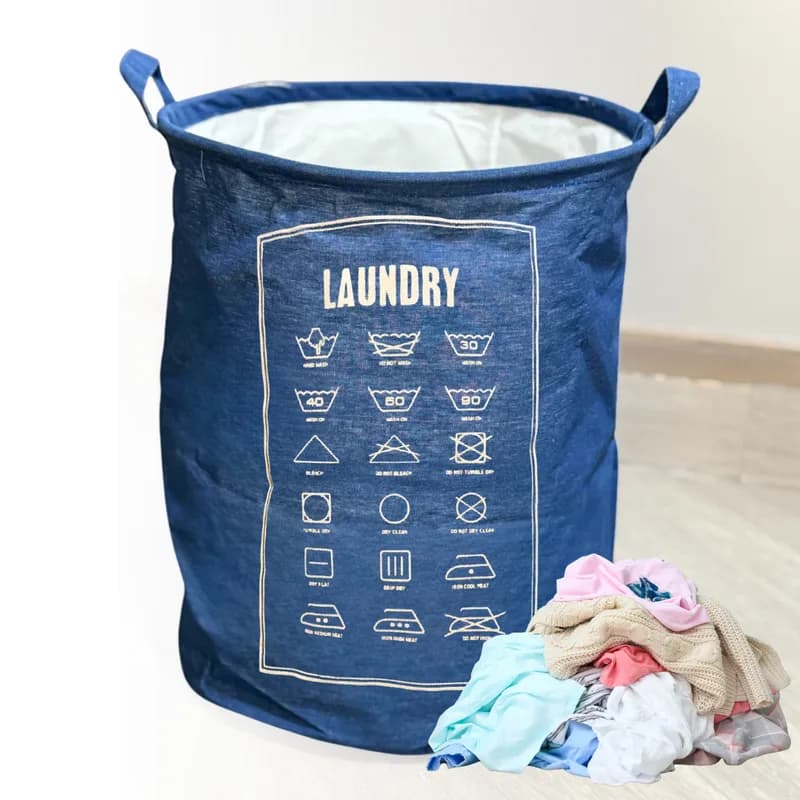 Cesto Circular Azul Para Ropa LAUNDRY HOG0697