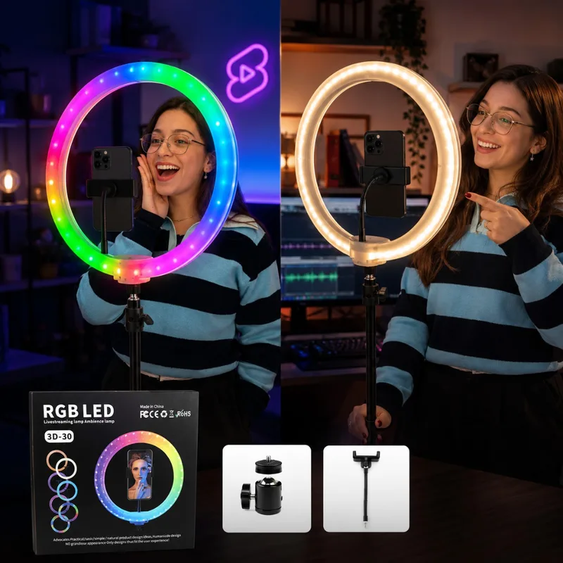 ARO DE LUZ RGB LED LUCES AMBOS LADOS 3D-30 12″