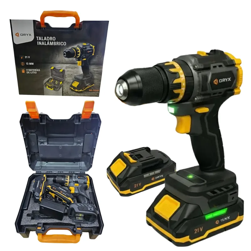 Taladro Inalambrico con 2 Baterias Recargables ORYX OR-TR100