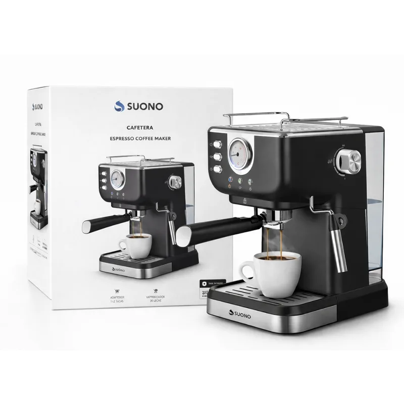 Cafetera Espresso Maker con Vaporizador de Leche SUONO 392