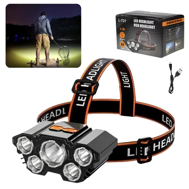 Linterna Minera 5 Lamparas HEADLIGHT L-T21