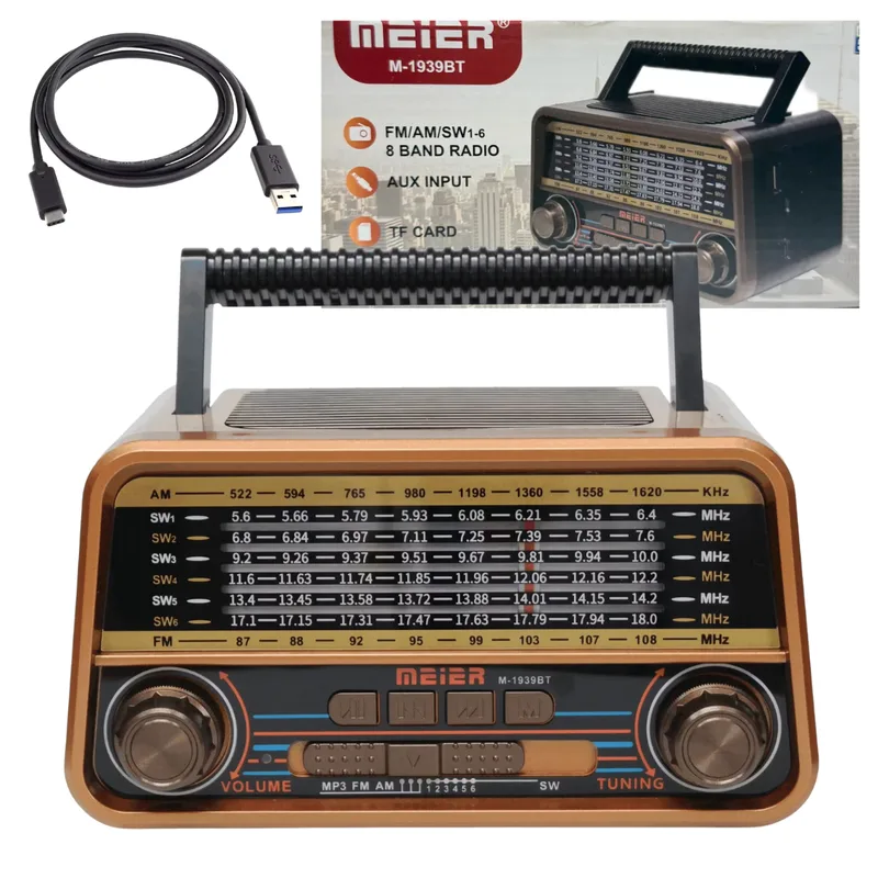 Radio Parlante Con Bluetooth 8 Bandas Bateria Recargable MEIRE M-1939BT