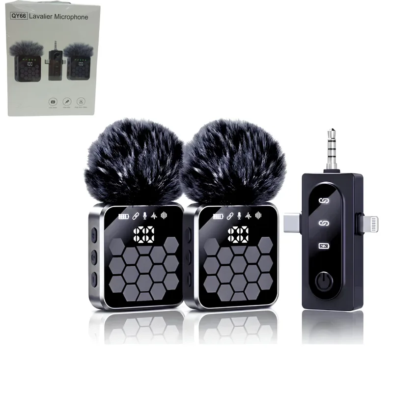 Microfono Doble QY66 Corbateros LAVALIER