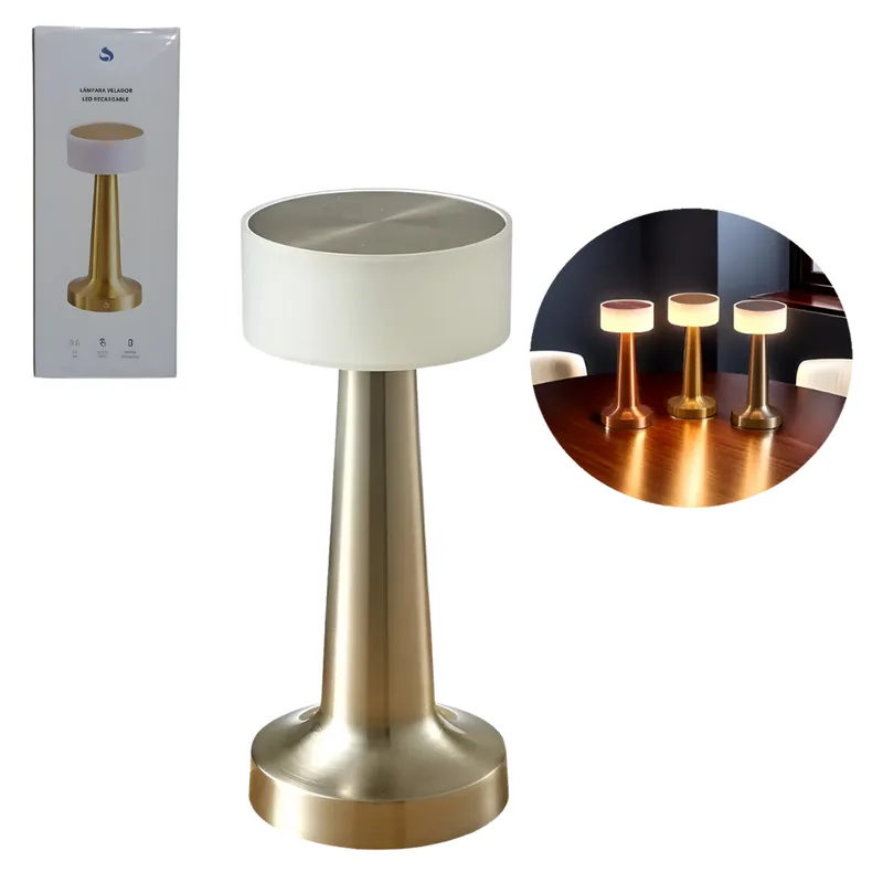 Lampara Velador LED Recargable 3 Tonos ILU0146