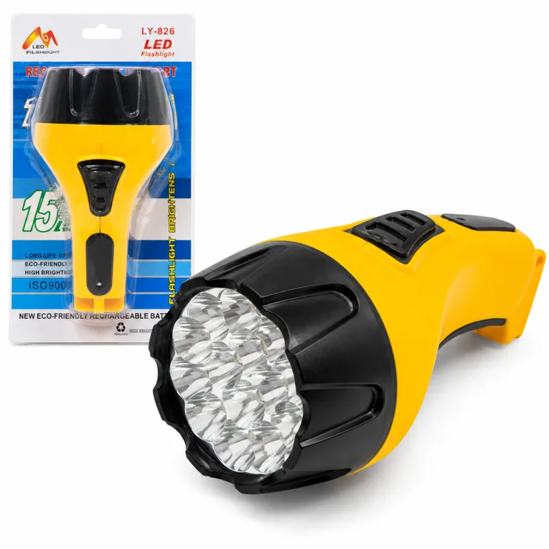 LINTERNA de 15LEDS RECARGABLE BUSCA HUELLA LY-826