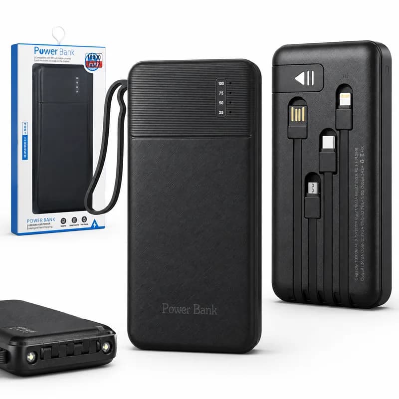 Power Bank 10000Mah USB Micro Lightning C con Linterna CM-660