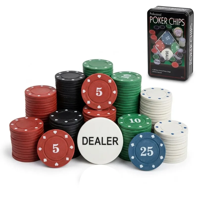 FICHAS DE POKER Caja Rectangular 100 fichas