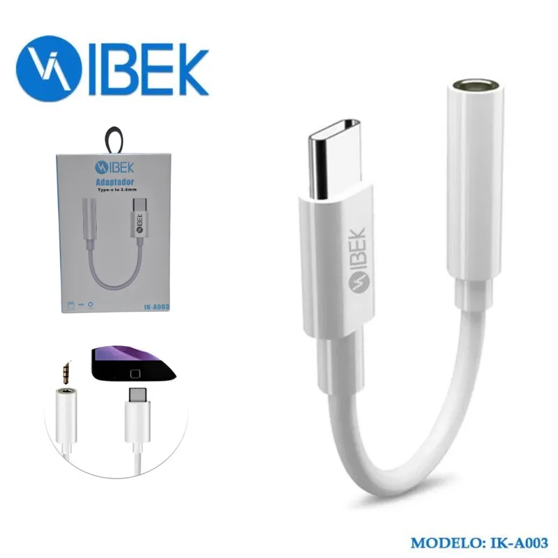 CABLE ADAPTADOR IBEK TIPO C-JACK 3.5MM IK-A003