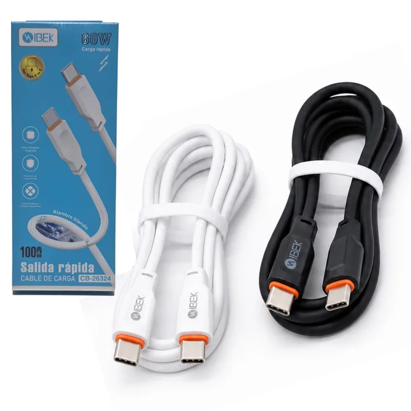 CABLE IBEK 60W TIPO C-C CB-26324