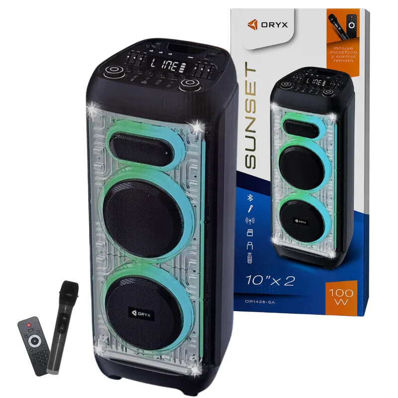 Parlante Bluetooth 2 x 10″ Pulgadas ORYX SUNSET