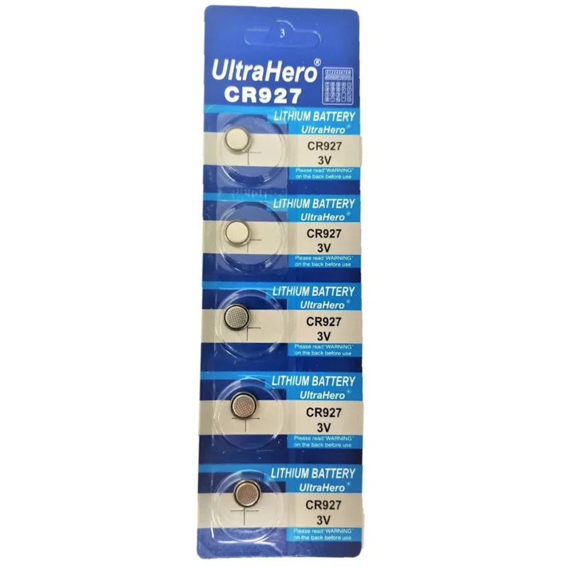 5 Piezas Cr927 Botón Moneda Batería Litio 3.0 V Blister Tarjeta