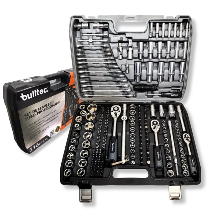 Set de Llaves Tubo Profesionales 216 Piezas BULLTEC BT0216