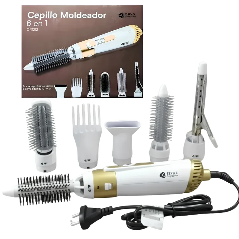 Cepillo Moldeador Secador Voluminizador Alisador 6 En 1 Oryx OR-1212