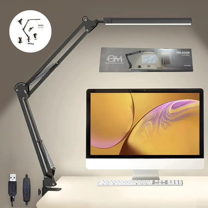 Lampara Velador de Escritorio Flexible OM-1020
